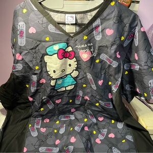 Hello kitty scrub shirt size 3xl